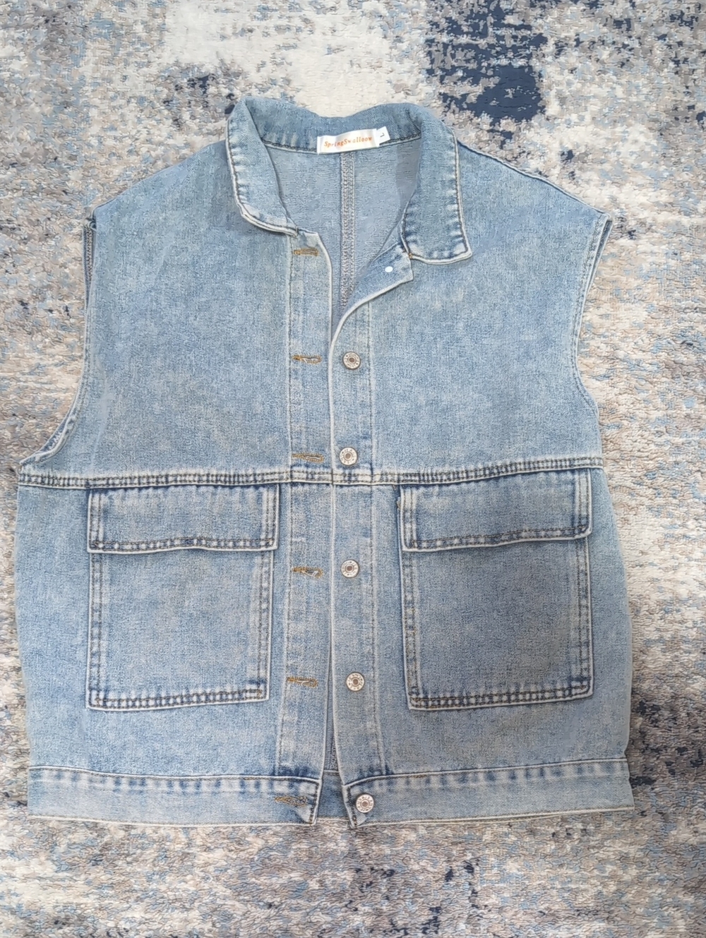 Light Blue Denim Vest Jacket